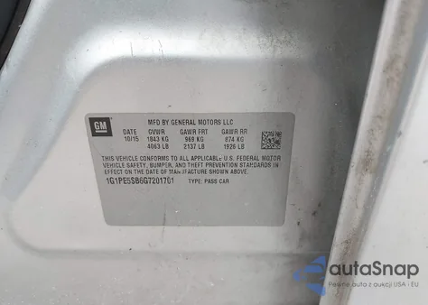 2016 Chevrolet Cruze Limited 1Lt Auto z USA, uszkodzony, nr VIN 1G1PE5SB6G7201701